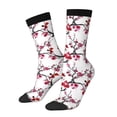 thumbnail image 2 of Uemuo Cherry Blossoms Pattern Women's Crew Socks, Soft Durable Breathable Moisture-Wicking with Odor Control Cotton socks, 2 of 9