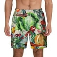 thumbnail image 2 of Picia Vegan1 pattern Mens Swim Trunks with Compression Liner Stretch Beach Shorts Quick Dry with Zipper Pockets No-Chafing Board Shorts-Large, 2 of 9
