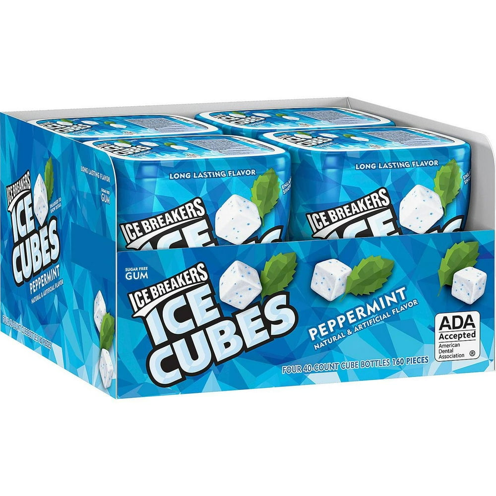Ice Breakers Ice Cubes Gum Peppermint (40 ct., 4 pks.) Pack of 2