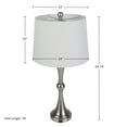 thumbnail image 5 of Lavish Home Set of 2 Table Lamps with USB Charging Ports (Brushed Silver), 5 of 5