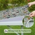 thumbnail image 6 of Green Chicken Floral Pattern Square Fitted Tablecloth with Elastic Edge,Square Table Cover,Washable Elastic Table Cover for Home Kitchen Party Decor 34"x34", 6 of 6