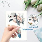 8 Sheets 8 Styles Turtle Window Sticker Self Adhesive Sea Grass Ocean Wall Decals Peel and Stick Clings PVC Waterproof Decor for Bedroom Home Stairway Restaurant Kitchen Showcase Glass Bath 1set