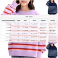 thumbnail image 3 of AHTJRT Girls Oversized Striped Sweater Kids Children Fall Winter Fashion Crewneck Pullover Thermal Soft Knitted Basic Top Navy 5-6 Years, 3 of 6