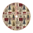 thumbnail image 2 of Halloween Christmas Tree Skirt - Rustic Plaid Forest Lodge 48 Inches Christmas Tree Skirt for Halloween Holiday Indoor Home Christmas Tree Decorations with Three Ribbons, 2 of 7