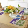 thumbnail image 4 of Ambesonne Funny Place Mats Set of 4, Cartoon Cats Emotions, Standard Size, Orange Purple Green, 4 of 6