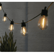 Better Homes Gardens Solar LED String Lights, 15 Filament Bulbs, 34 Foot Length, 120 Lumens