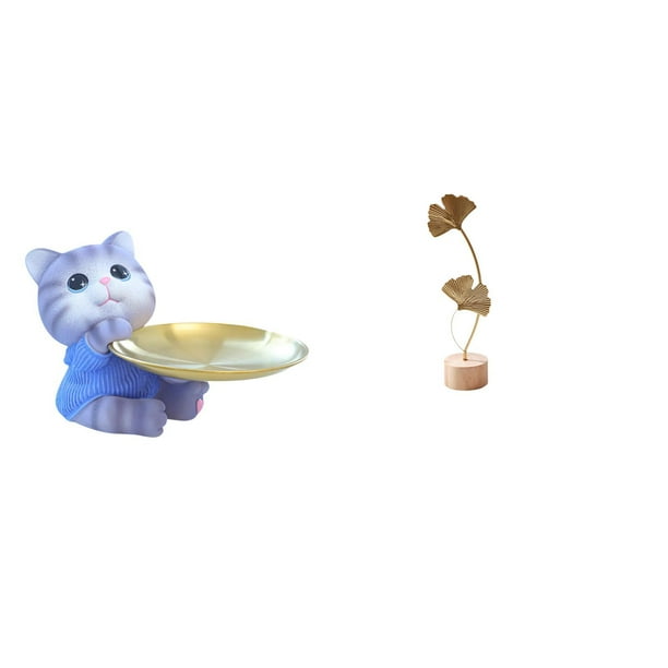 Bandeja De Resina Con Estatua De Hoja De Gato Moderna, Escultura Para Mesa De Comedor, Armario, Estante, Joyería, Aperitivos, Adorno Creativo Nórdico, Decoración Abstracta Para El Hogar,