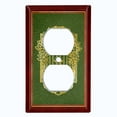 thumbnail image 2 of Metal Light Switch Plate Cover Elegant Gold Candle Frame Green FRA032, 2 of 13