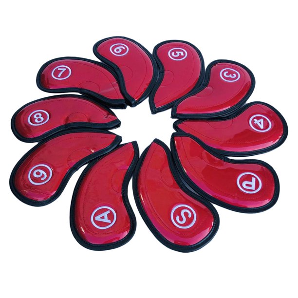 Club de golf 10 Uds para la cabeza para hombres, mujeres, golfistas, cubierta protectora de individualizado, putter de golf multicolor - Rojo Sunnimix Casco de hierro para palo de golf