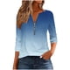 thumbnail image 2 of Ailaofu Women Half Quarter Zip Pullover Long Sleeve Shirts Crew Neck Fall Casual Graphic Sweatshirts Tops, 2 of 5