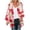 Red, variant on Winter Women'S Floral Print Puff Sleeve Kimono Cardigan Loose Chiffon Cover Up Casual Blouse Tops