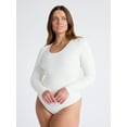 thumbnail image 2 of Joyspun Women's Seamless Scoop Neck Brief Bodysuit with Long Sleeves, Sizes XS-3XL, 2 of 4