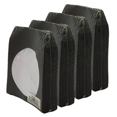Paper Sleeve Flap Clear Window BestDuplicator Black Cd/Dvd Paper Media Sleeves Envelopes with Flap and Clear Window (400 Sleeves) ()