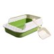 thumbnail image 4 of Caja de arena para gatos, bandeja de arena para gatitos con lados altos, arenero para gatos, resistente y semicerrado Blanco y verde, 4 of 9