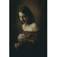 thumbnail image 2 of Grimm, Klaus 23x32 Gold Ornate Wood Framed with Double Matting Museum Art Print Titled - Girl With A Flower, 2 of 4