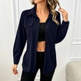 thumbnail image 3 of Perfectbot Women's Button Down Shirt with Pockets, Corduroy Long Sleeve Oversized Shacket for Fall Winter, 3 of 7