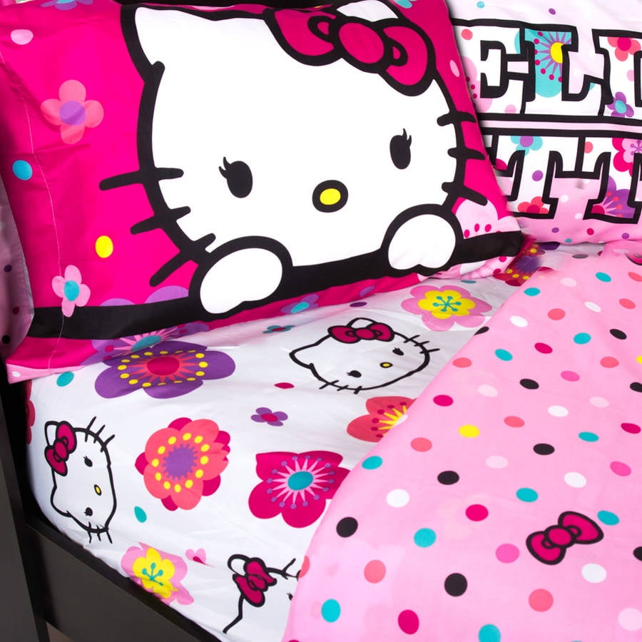 Hello Kitty Floral Ombre Bedding Sheet Set