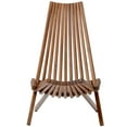 thumbnail image 4 of Folding Wooden Outdoor Chair, Stylish Low Profile Acacia Wood Lounge Chair for the Patio, Porch, Lawn, Deck, Backyard, Garden Lawn Pool Deck Beach Firepitor Home Furniture, Natural, 4 of 7