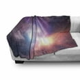 thumbnail image 3 of Galaxy Soft Flannel Fleece Blanket, Outer Space Stars Sky Dreamy Cosmos Universe Nebula Constellation Image, Cozy Plush for Indoor and Outdoor Use, 50" x 60", Purple Coral Pale Blue, by Ambesonne, 3 of 6