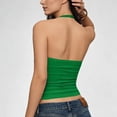 thumbnail image 3 of Womens Tank Tops Ribbed Halter Neck Cropped Going out Tops Slim Fitting Camis Summer Backless Sleeveless Tee,Size S, 3 of 5