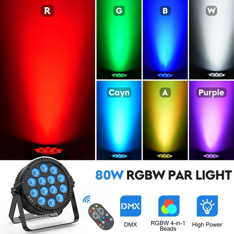 Stage Lights RGBW LED Par Lights, Uplights DJ Lighting with Stage Lights RGBW LED Par Lights, Uplights DJ Lighting with