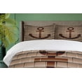 thumbnail image 4 of Ambesonne Nautical Duvet Cover Set, Marine Anchor Square, 2-Calking, Tortilla Brown, 4 of 7