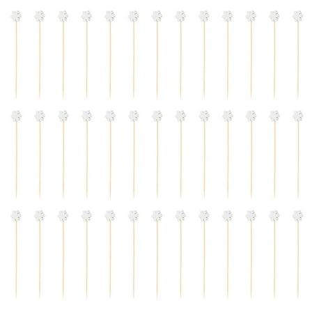 BEADCEST Christmas Cocktail Stirrers White Bamboo 100Pcs 5.1x0.6in