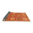 thumbnail image 2 of Ahgly Company Indoor Round Abstract Orange Modern Area Rugs, 6' Round, 2 of 4