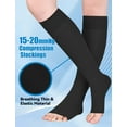 thumbnail image 4 of MecTo Open Toe Sheer Compression Stockings for Women, 15-20 mmHg Knee High Circulation Support Stockings, Graduated Medical Compression Socks for Travel, Flight, 4 of 6