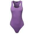 thumbnail image 2 of A2Y Women's Fashion Basic Premium Cotton Racerback Tank Body Suit Lilac Grey XS, 2 of 5