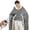 Gray, variant on TRUSTWARMTH Wearable Heated Throw Blanket 50"x64", Electric Heated Throw Blanket Wrap Poncho with Hood Pockets, 6 Heating Levels & 4 Hours Time Settings, Machine Washable, Grey