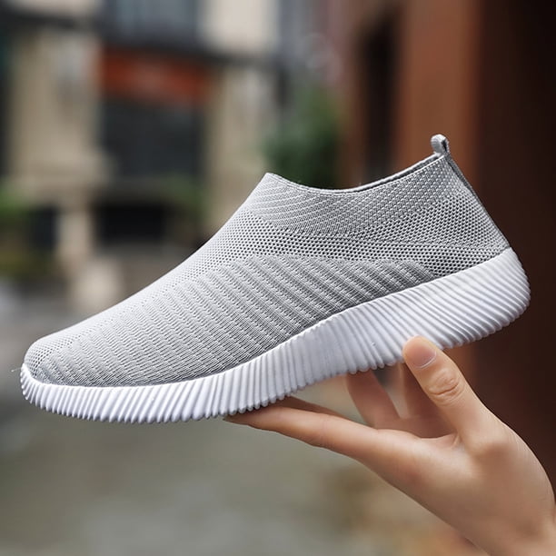 Mocasines casuales Zapatillas de deporte femeninas tejidas voladoras cómodas Elásticas para uso diario Hugtrwg Para estrenar