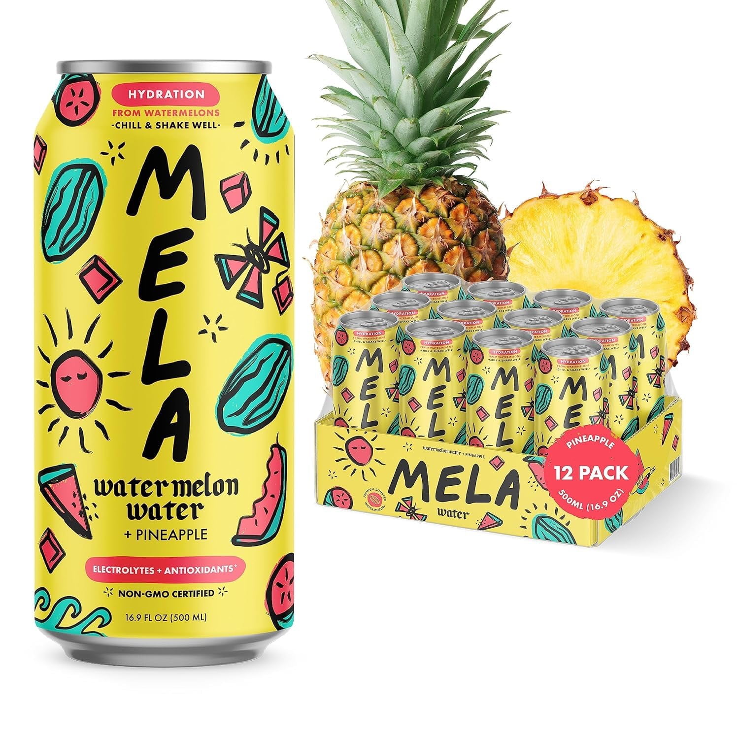 Mela Water Watermelon Juice Drink, Electrolytes & Antioxidants