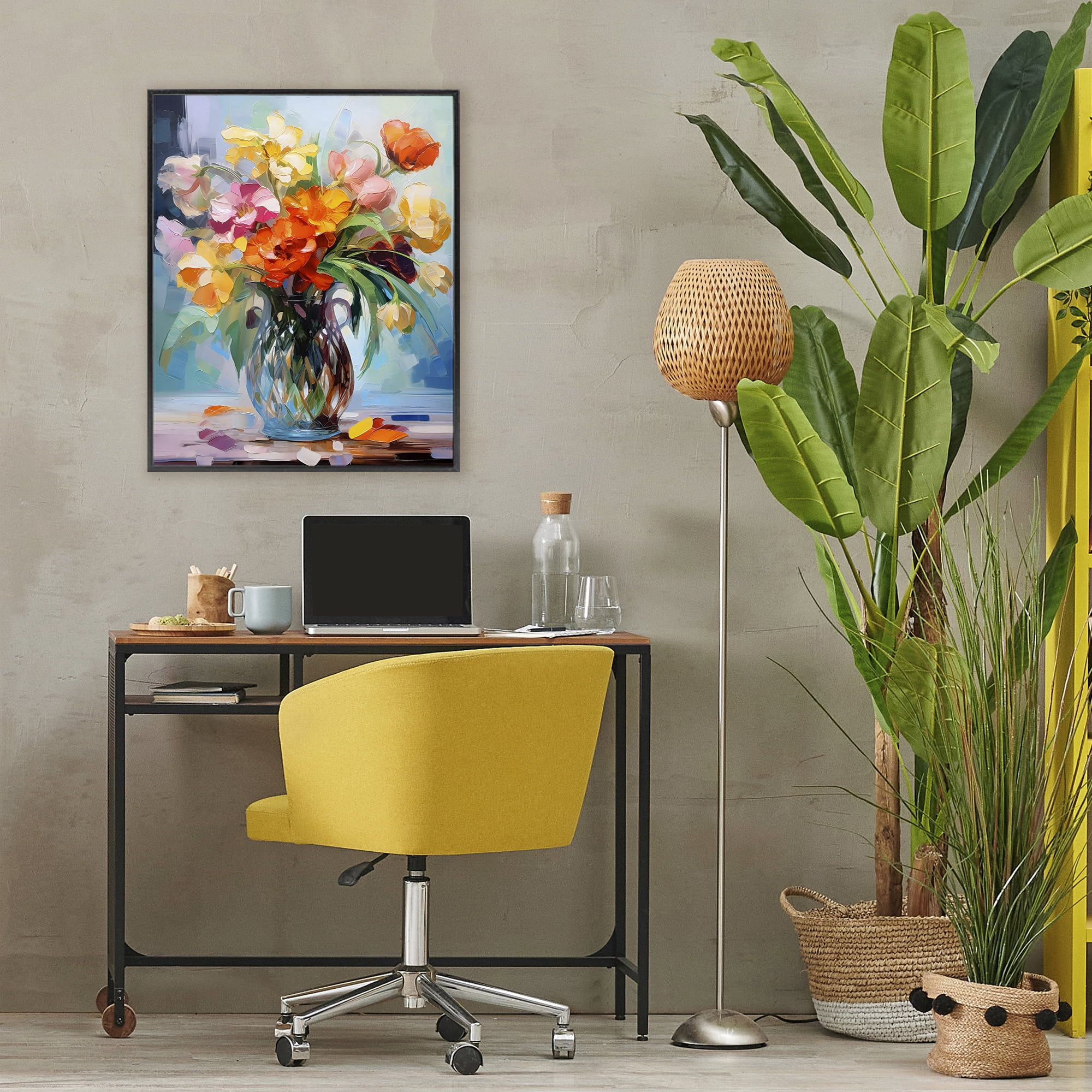 Stupell Industries Dreamy Bouquet of Vibrant Blooms Black Framed Giclee Art, design by Creative Studio