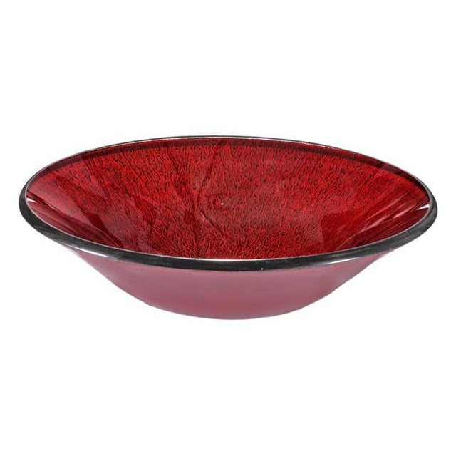 Bol d'Évier en Verre Trempé Rond - Noir & Rouge