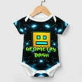 thumbnail image 3 of Geometry Dash Baby Boy Girl Short Sleeve Romper Clothing Set Print Cartoon Baby Summer One Piece Jumpsuit, 3 of 8