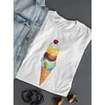 thumbnail image 3 of Ice Cream Cone & Earth Globe T-Shirt Women -Image by Shutterstock, Female Small, 3 of 4