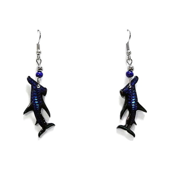 Shark Sea Animal Graphic Dangle Earrings - Womens Fashion Handmade Jewelry Tropical Accessories