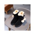 thumbnail image 4 of Frontwalk Girls Snow Boots Side Zip Winter Shoes Fluffy Mid Calf Boot Party Comfort Warm Shoe Kids Plush Lined Black 13C, 4 of 9