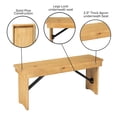 thumbnail image 4 of Flash Furniture Hercules 40'' x 12'' Light Natural Solid Pine Folding Farm Bench, 4 of 9