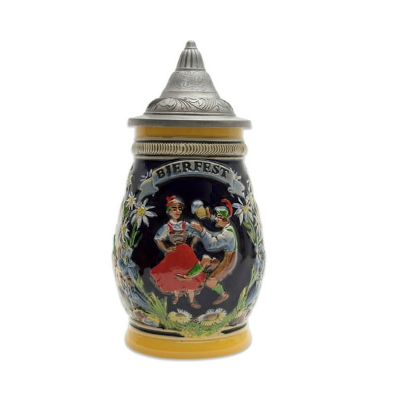 Engraved German "Bier Fest" Stein with Engraved Metal Lid