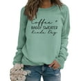 thumbnail image 2 of Dyfzdhu Sweatshirt For Women Coffee Baggy Sweater Kinda Day Fashionable Casual Printed Round Neck Top Hoodless Sweatshirt Hoodies, 2 of 6