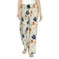 thumbnail image 2 of Goofa Flower Leaves Printed Soft Pajama Pants for Women, Wide Leg Comfy Casual Lounge Yoga Pants-Medium, 2 of 9