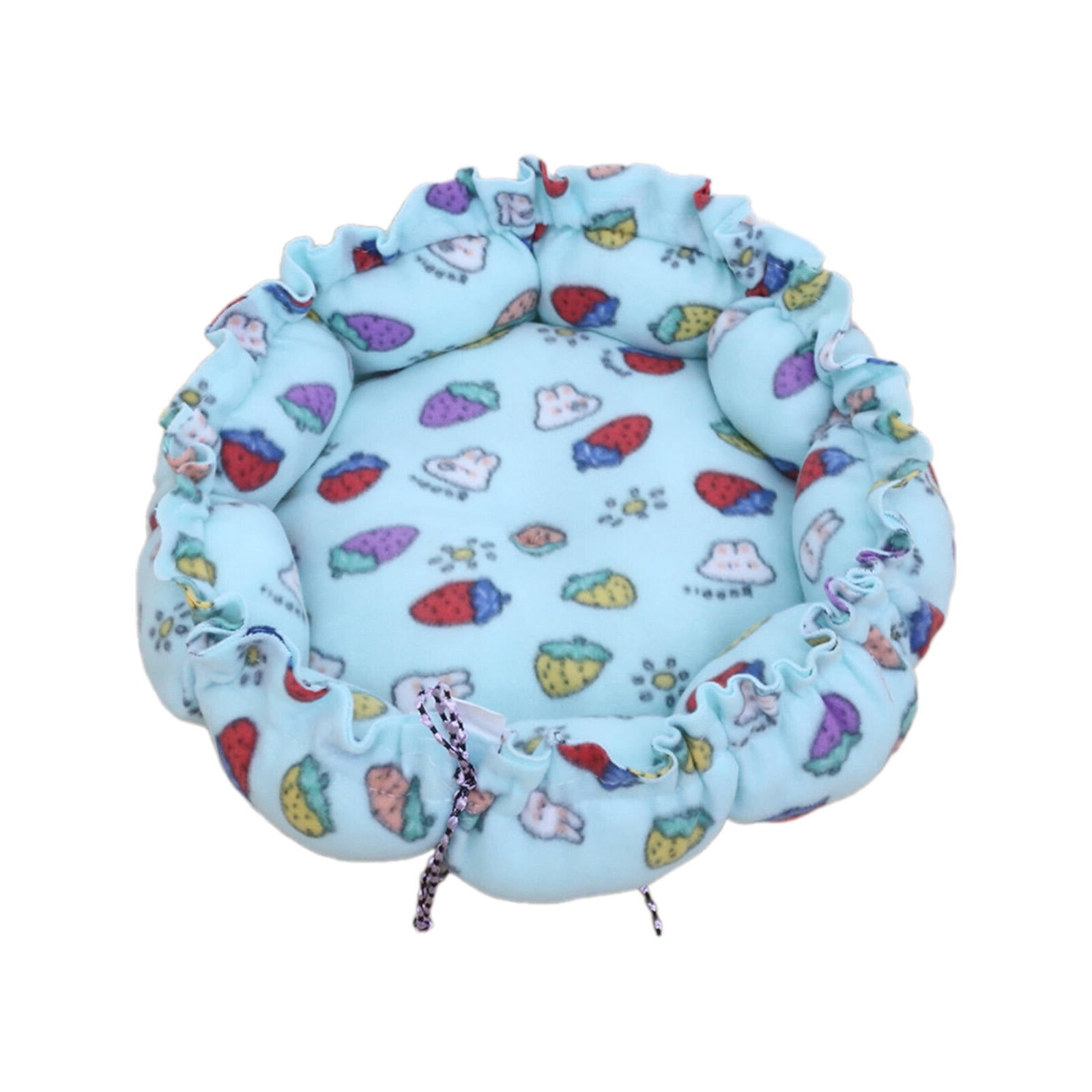 GASTROPOD Round Dog Bed, Ergonomic Faux Fur Pet Cushion with Raised Edges, Washable Kitten Mat for Indoor, Travel, Small