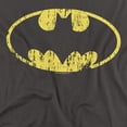 thumbnail image 2 of Batman Classic Logo Distressed Unisex Adult T Shirt, Charcoal, 6X-Large, 2 of 6