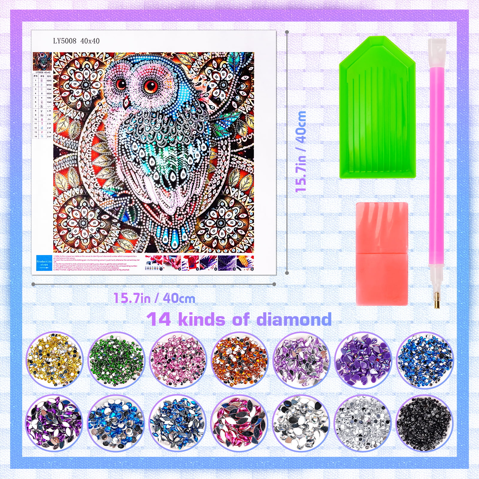 Labeol 33Pcs 5D Diamond Painting Kits for Kids Boys and Girls Ages 6-8  10-12 Easy to DIY Creative Diamond Dotz Mosaic Craft by Numbers Kits for  Kids