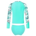 thumbnail image 2 of iEFiEL Girls Printed Swimwear Rashguard Set Long Sleeve Swim Tops with Briefs Swimsuit Outfit Bathing Suit Lake Green 10, 2 of 7