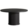 thumbnail image 2 of Fnova 47.24" Round Dining Table, Wood Coffee Table for 4 People, Modern Farmhouse Kitchen Table for Dining Room, Black (Chairs Not Included), 2 of 12
