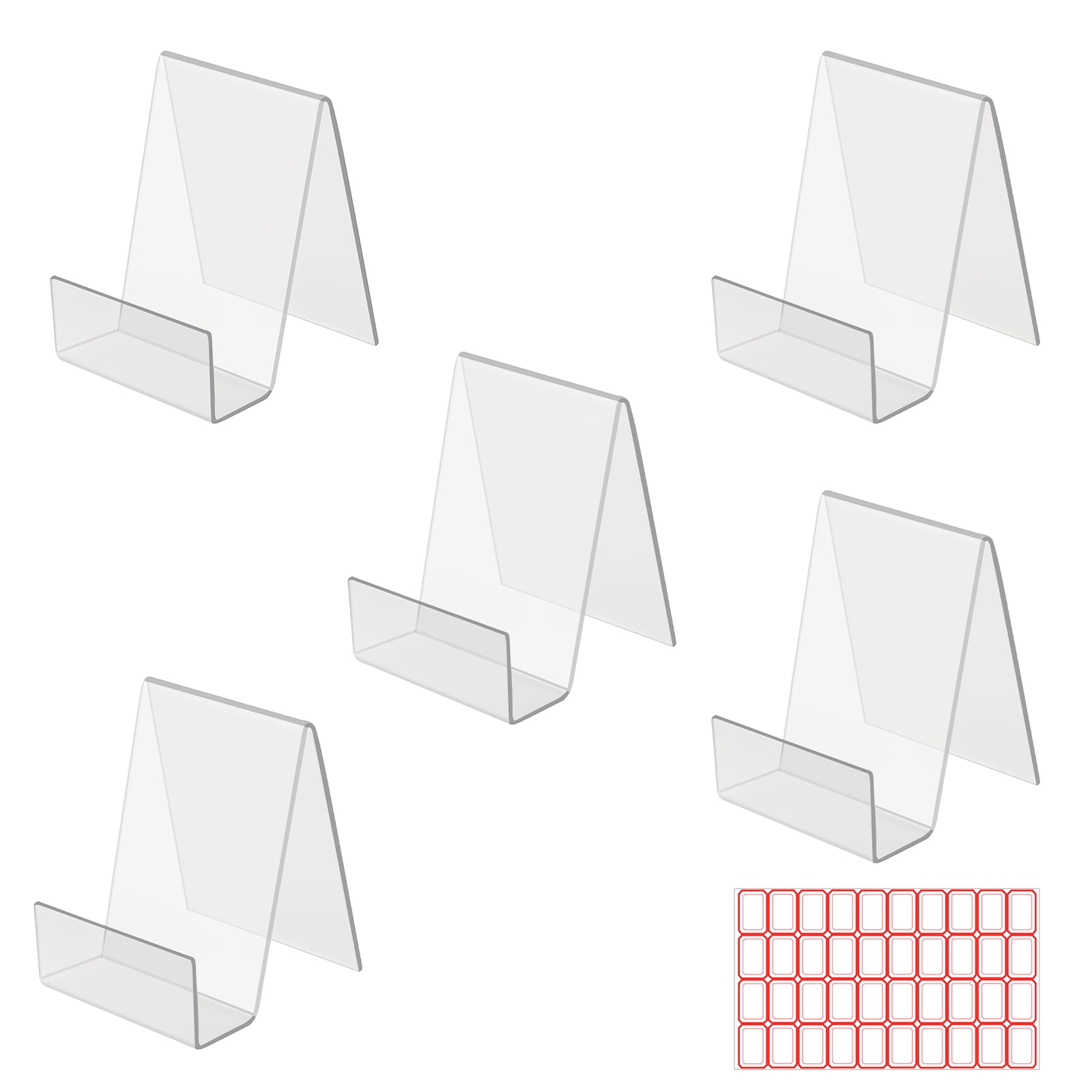 AirSMall 5 Pcs  Clear Acrylic Sign Holder for Leaflet Book Menu Poster Brochure Magazine Sign Display Stand Tag