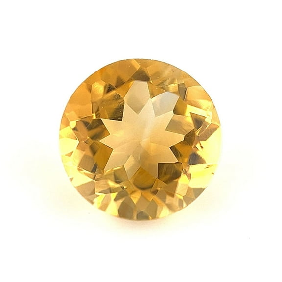Certified Genuine 2.25 Carat Yellow Citrine Round Shape Brilliant Cut 9 mm Loose Gemstone November Birthstone